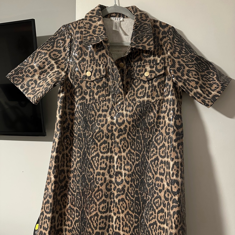 TCEC Leopard Print Sequin Jacket